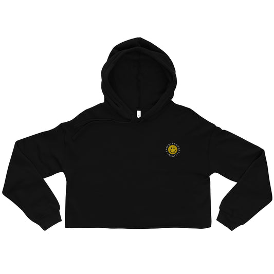 Women's Embroidered Smiley Staff Cropped Hoodie